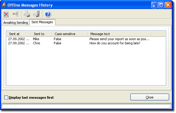 Offline Messages History