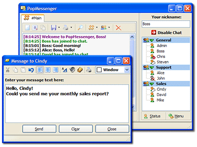 PopMessenger screen shot